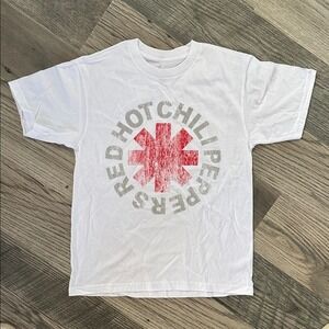 White Red Hot Chili Peppers graphic logo T-Shirt size medium